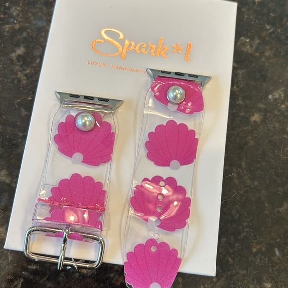 Pink Waterproof Spark*l Apple Watch Band size 2 - Picture 2 of 3